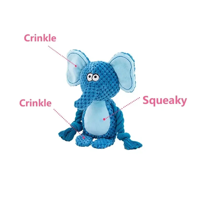 Stuffed Raw Small Dog Plush Interactive Toy Indestructible Bite Resistant Sound Puppy Squeaky Dogs Rattle For Pet Toys Supplies