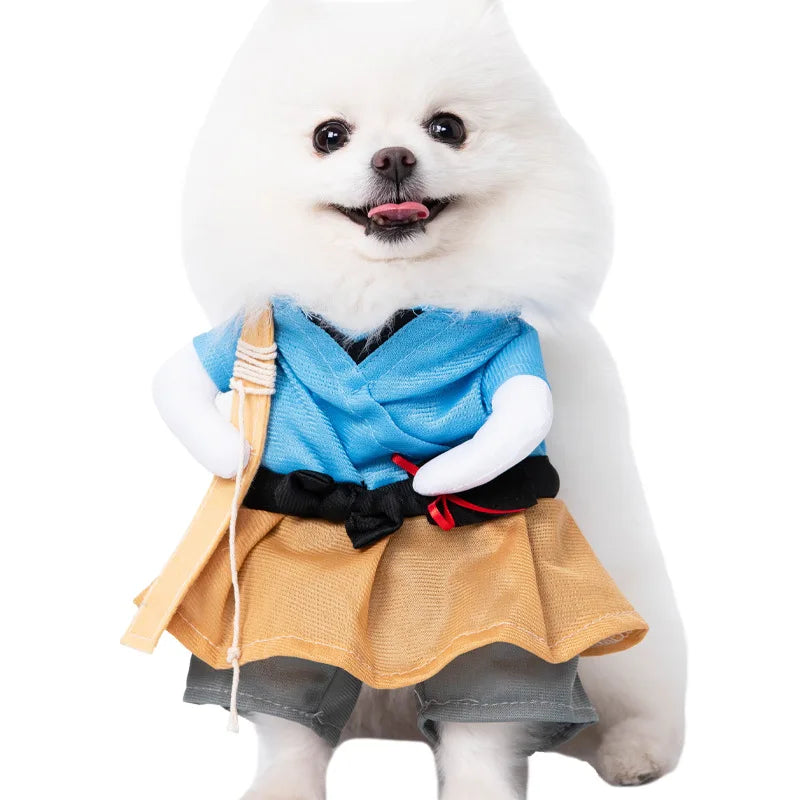 1PCS Halloween Dagger Pet Transformation Dress Festival Funny Knife Holding Dog Clothes Cat Standing Dress Pet Dress Up