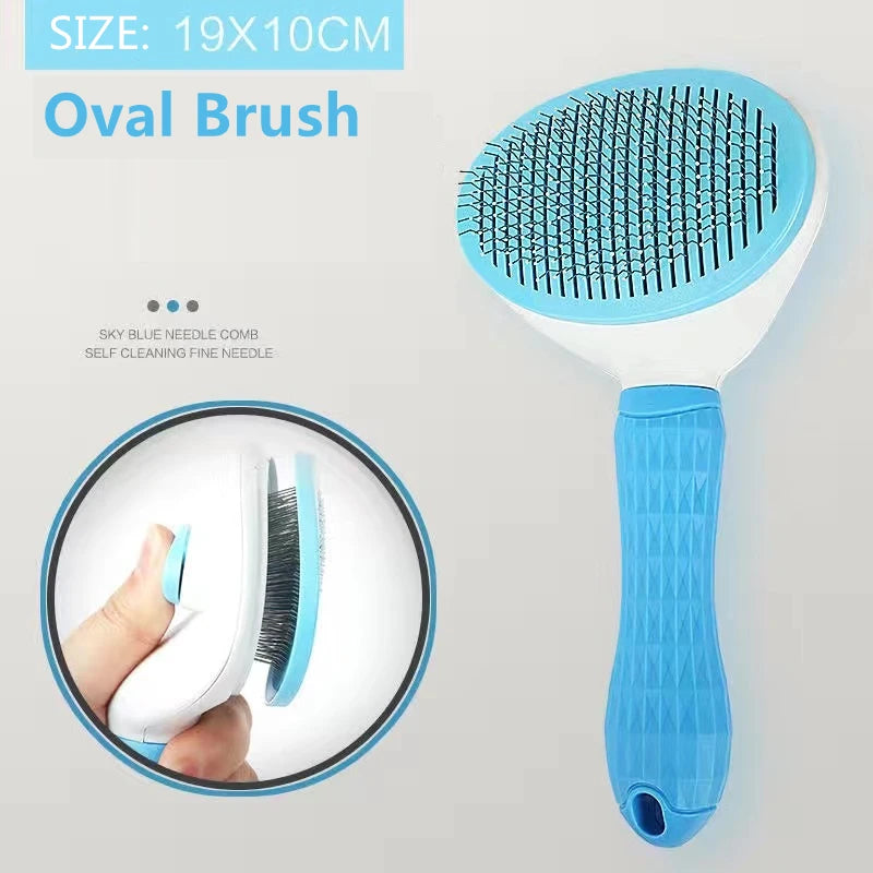 Pets Slicker Brush Cat Grooming Massage Comb Dogs Self Clean Shedding Brush One Button Removes Loose Undercoat Mats Tangled Hair