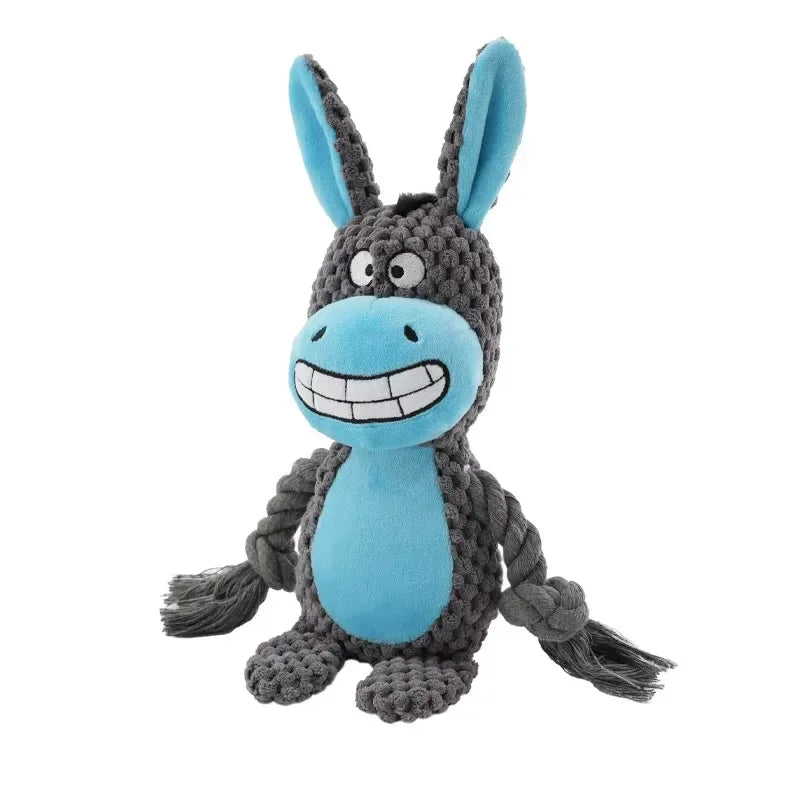 Stuffed Raw Small Dog Plush Interactive Toy Indestructible Bite Resistant Sound Puppy Squeaky Dogs Rattle For Pet Toys Supplies