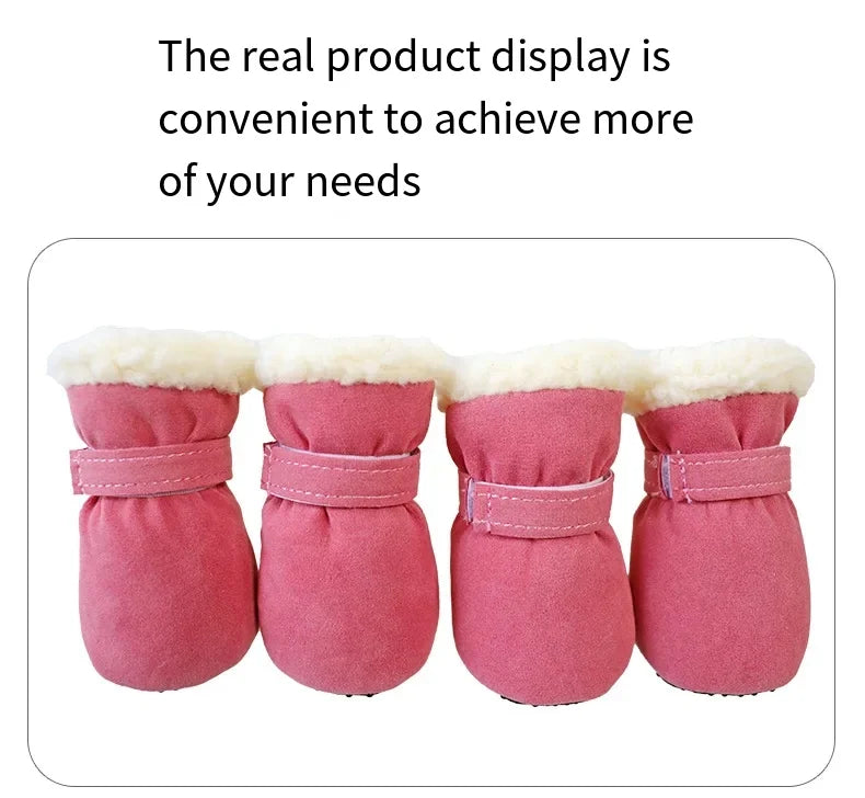 4pcs Waterproof Winter Pet Dog Shoes Anti-slip Rain Snow Boots Footwear Thick Warm For Small Cats Dogs Puppy Dog Socks Booties
