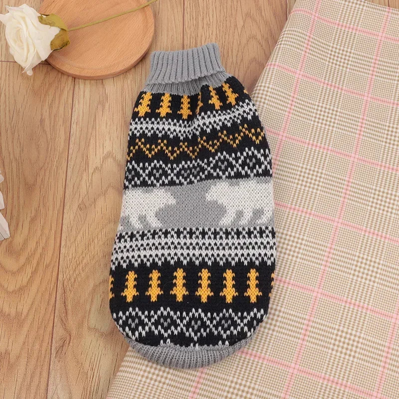 S-2XL Turtleneck Cat Sweater Knitted Jumper Cat Christmas Sweater for Cats Small Dogs Winter Sphinx Cat Clothes Pet Costumes