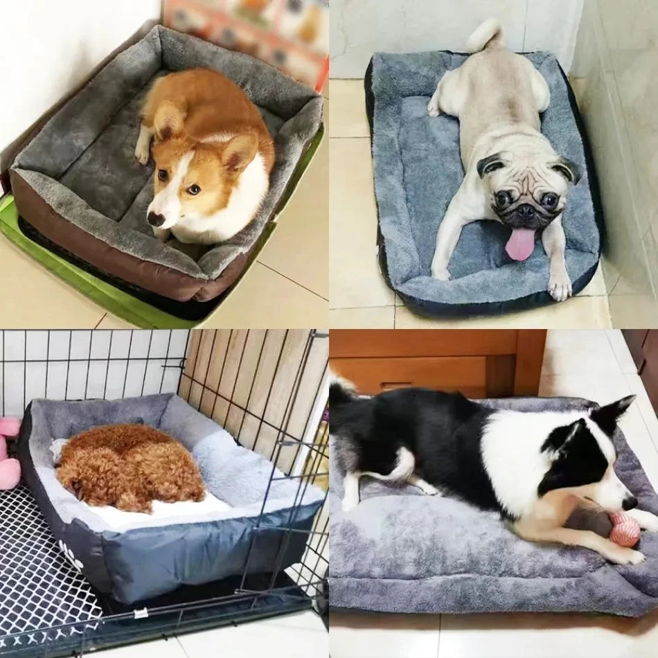 Square Large Dog Bed Soft Cat Sleeping Mat Warm Basket for Dog Waterproof Pet House for Small Dog Cushion Cat
