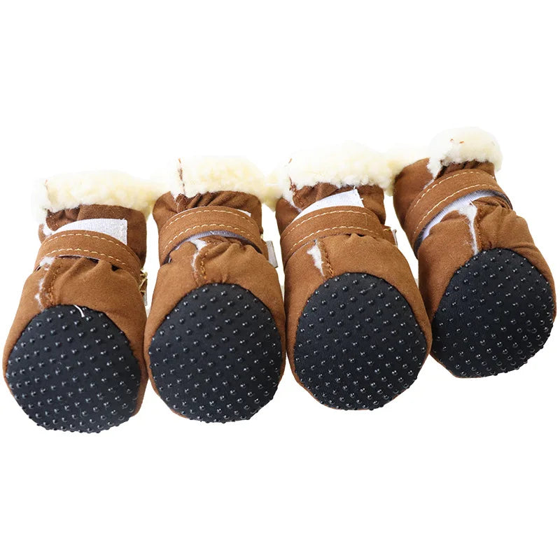 4pcs Waterproof Winter Pet Dog Shoes Anti-slip Rain Snow Boots Footwear Thick Warm For Small Cats Dogs Puppy Dog Socks Booties