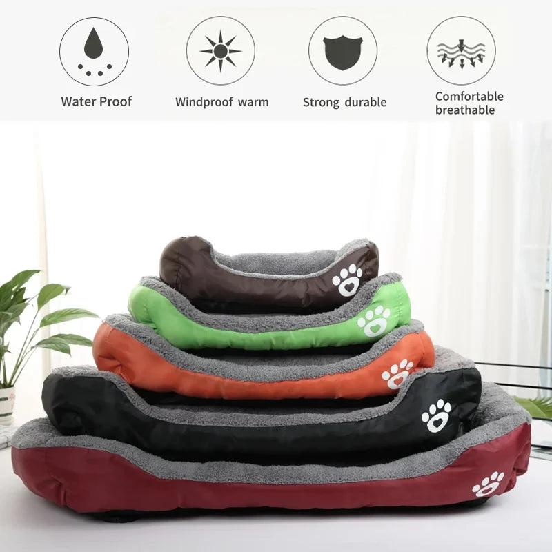 Square Large Dog Bed Soft Cat Sleeping Mat Warm Basket for Dog Waterproof Pet House for Small Dog Cushion Cat