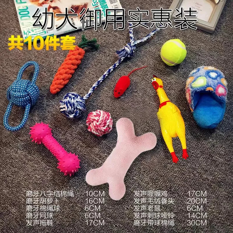 Plush Dog Toy Vocal Training Set Puppy Playtime Accessories Teddy Golden Retriever Supplies 2024 New
