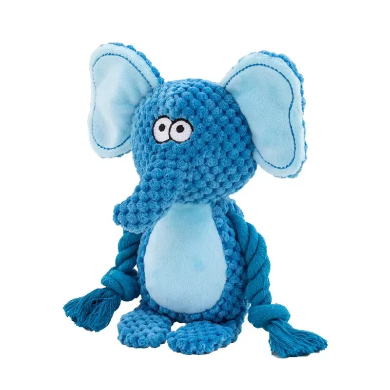 Stuffed Raw Small Dog Plush Interactive Toy Indestructible Bite Resistant Sound Puppy Squeaky Dogs Rattle For Pet Toys Supplies