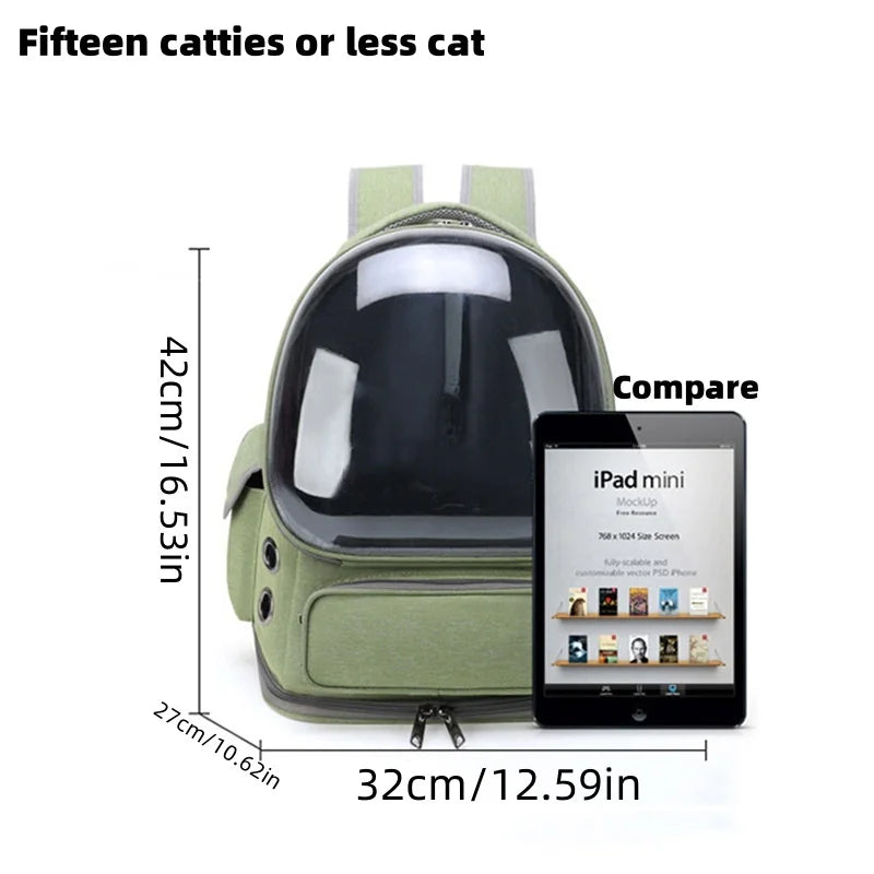 Transparent Pet Cat Carrier Bag Outdoor Travel Backpack for Cats Small Dogs Breathable Cat Carrying Bag Pet Supplies Transparent