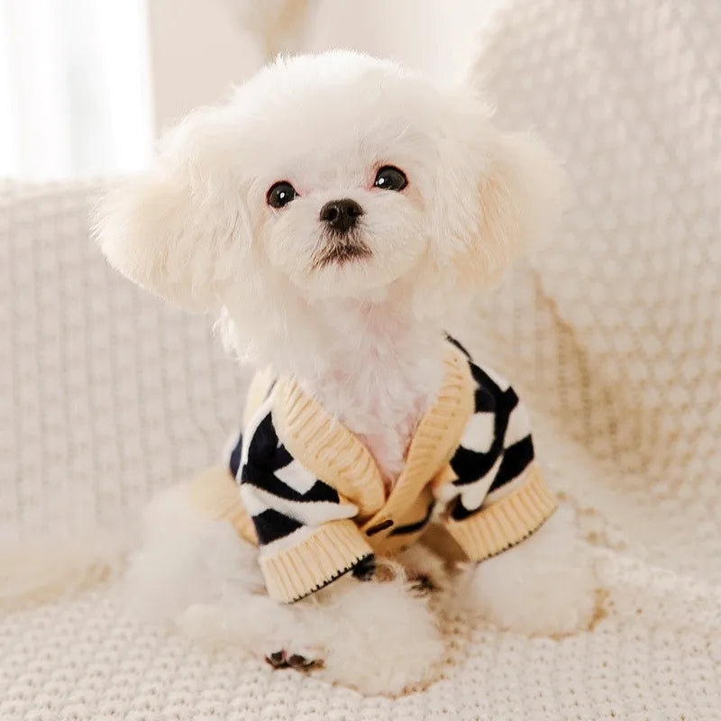 Pet Dog Sweater for Small Medium Dogs Puppy Cat Bear Pattern Cardigan Coat Chihuahua Yorkshire Clothes Outfit Dog Costume