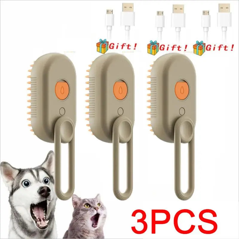 Cat Dog Pet Spray Massage Brush One Button Steam Spray Folding Rotatable Floating Hair Bath Hair Removal Brush Comb