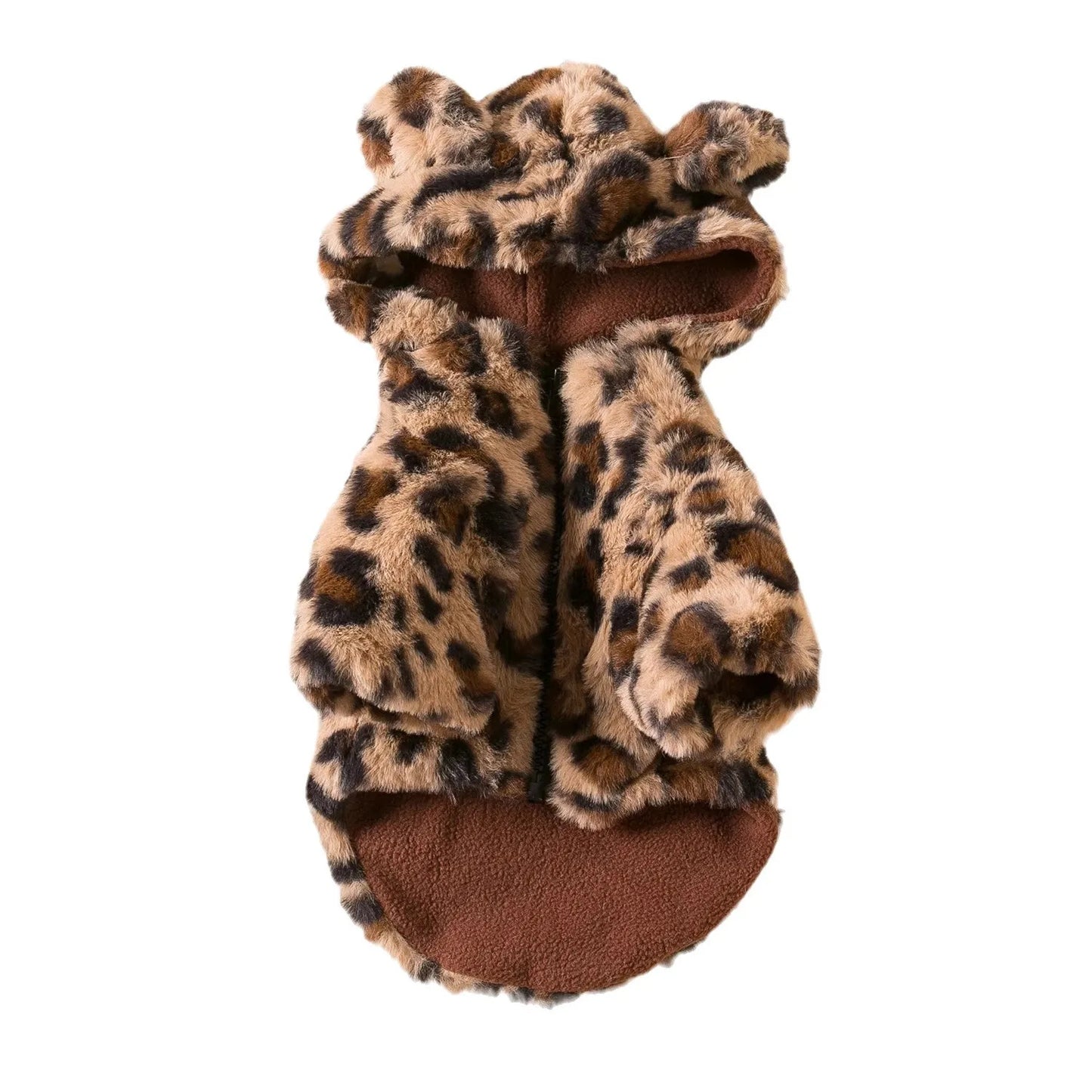 Dog clothes, spring and autumn clothes, leopard print hooded coats, cat clothes, thickened teddy schnauzers, Pomeranians, pet fa