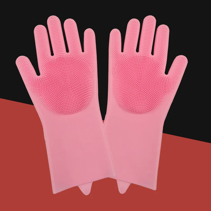 Pet Grooming Cleaning Gloves Dog Cat Bathing Glove Indirect Shampoo Gel Scrubber Clean Soft Silicone Glove Hand Skin Protection