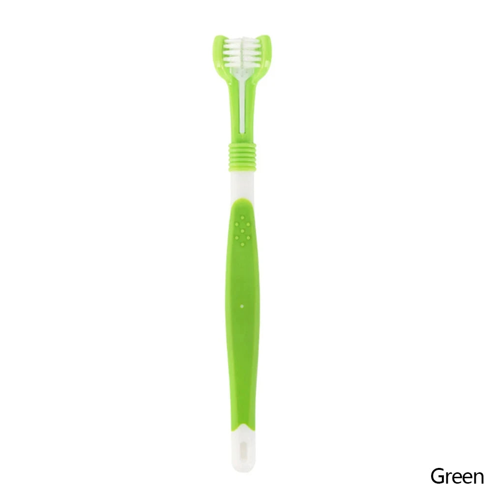 Three Sided Pet Toothbrush Three-Head Multi-angle Toothbrush Cleaning Dog Cat Brush Bad Breath Teeth Care Tool Cleaning Mouth