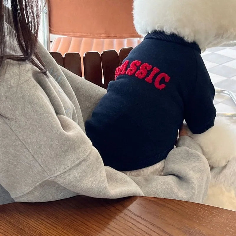 2025 Dog Clothes Cute Dog Hoodies Thin Autumn Winter Dog Coat with D-Ring Striped Print Puppy Sweatshirt Cat Jacket Pet Apparel