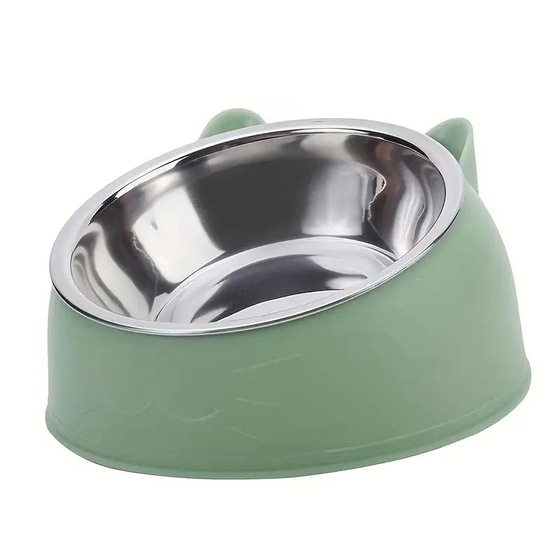 100ML Cat Dog Bowl 15 Degrees Raised Non Slip Puppy Base Food Drinking Water Feeder Tilt Safeguard Neck Pet Accessories