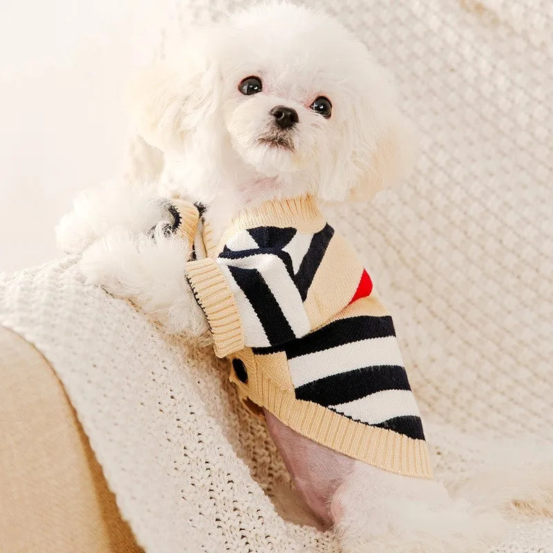 Pet Dog Sweater for Small Medium Dogs Puppy Cat Bear Pattern Cardigan Coat Chihuahua Yorkshire Clothes Outfit Dog Costume