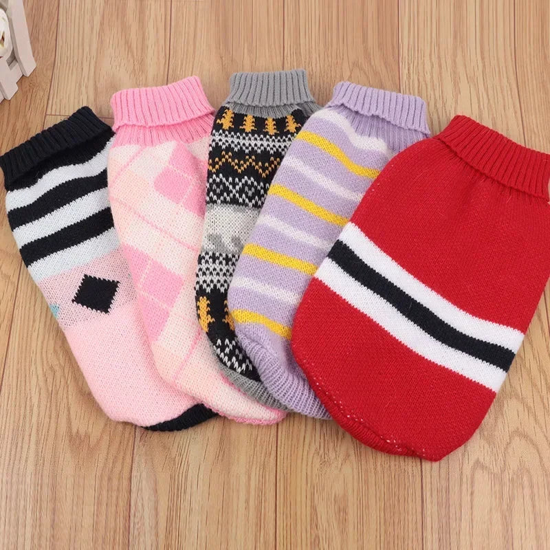 S-2XL Turtleneck Cat Sweater Knitted Jumper Cat Christmas Sweater for Cats Small Dogs Winter Sphinx Cat Clothes Pet Costumes