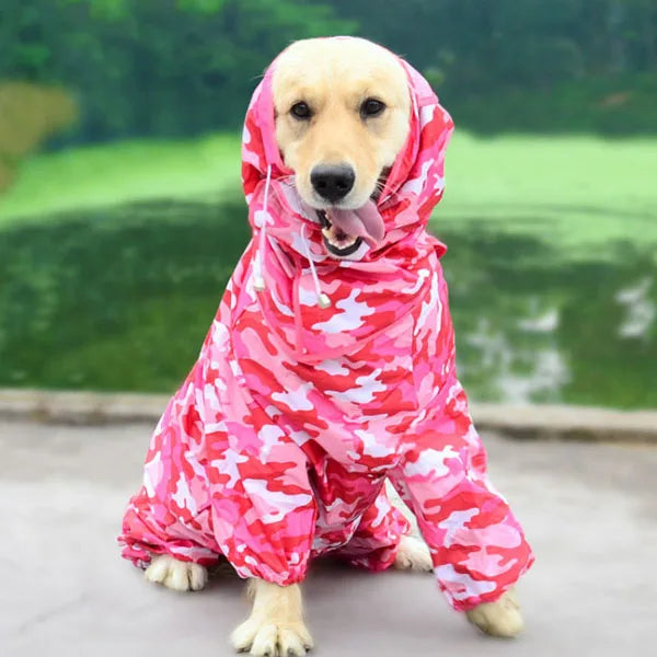 Dog Raincoat Clothes Waterproof Rain Jumpsuit For Big Medium Small Dogs Golden Retriever Outdoor Pet Clothing Coat