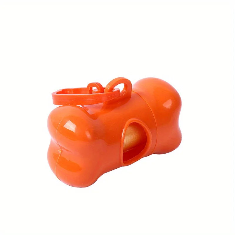 Colorful Bone-Shaped Dog Poop Bag Dispensers With 1 Disposable Bags, Portable Pet Waste Holder, For Outdoor Walks And Training