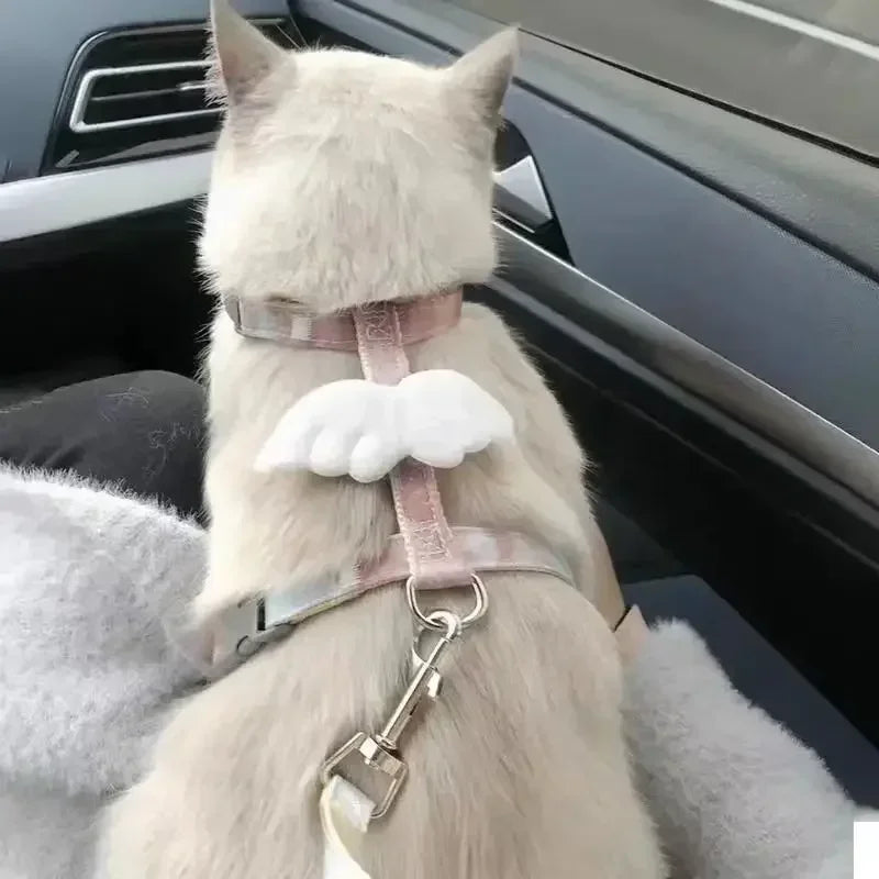 고양이 Cute Cartoon Cat Harness Walking Pet Harnesses and Leash Set for Cats Gatos Kitten Garfield mascotas Accessories Supplies