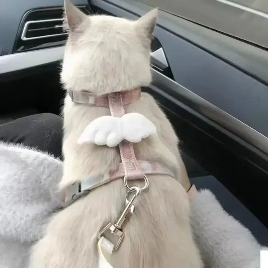 고양이 Cute Cartoon Cat Harness Walking Pet Harnesses and Leash Set for Cats Gatos Kitten Garfield mascotas Accessories Supplies