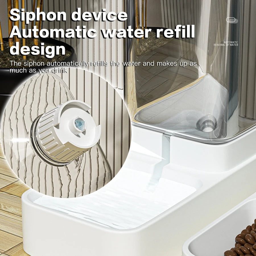 Automatic Cat Feeder & Water Dispenser with Gravity Food Storage Container for Cats and Dogs