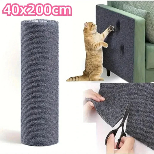 40*200cm Wall Self-Adhesive Anti Cat Scratch Sofa DIY Cats Scratch Protection Paws Sharpen Trimmable Carpet Cats Scratch Board