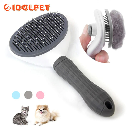 Pets Slicker Brush Cat Grooming Massage Comb Dogs Self Clean Shedding Brush One Button Removes Loose Undercoat Mats Tangled Hair
