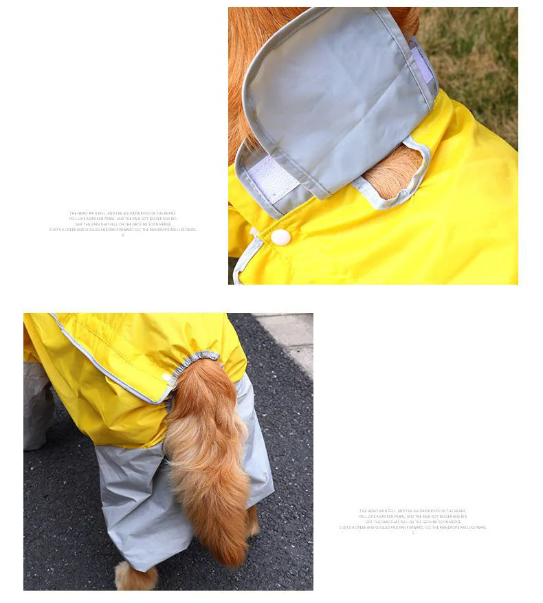 Large Dog Raincoat Reflective Waterproof Dog Clothes Outdoor Rain Coat Jacket Camo Big Dog Rain Raincape Pet Poncho