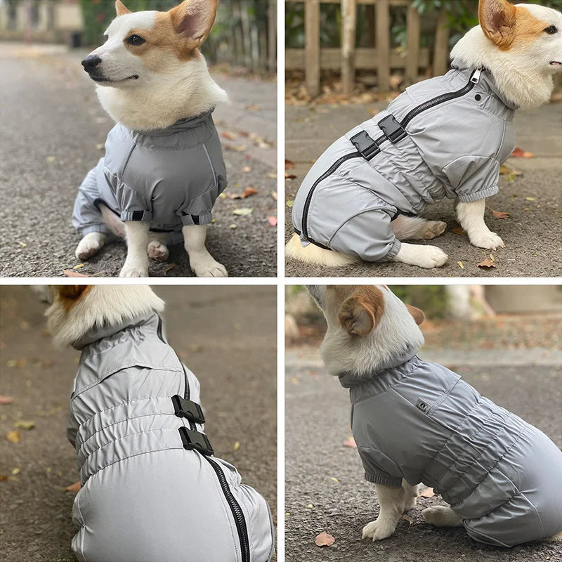 Dog Raincoat Waterproof Pet 4 Legs Raincoat Clothes For Bulldog Corgi Rain Coat Small Medium Large Dogs Jumpsuit Dogs Overalls