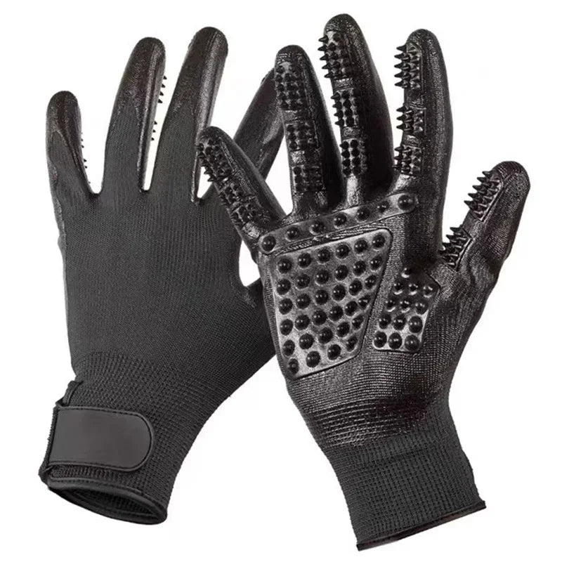 One Pair Hair Grooming Glove For Pet Dog Cat Bathing Silicone Massage Brush Dipping Gumming Rubber Gloves Dog Deshedding Comb