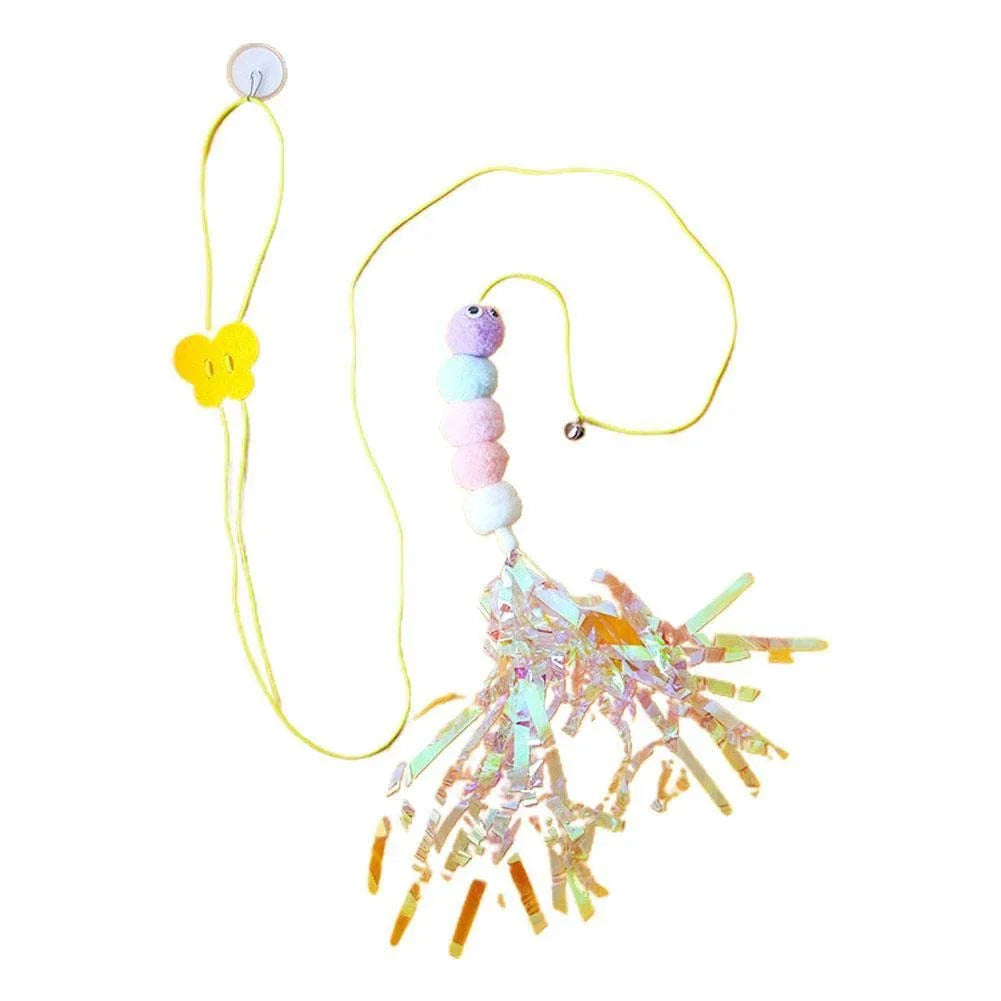 Cat Toy Hang on The Swing Hang on The Door Hang Elastic Feather Toy