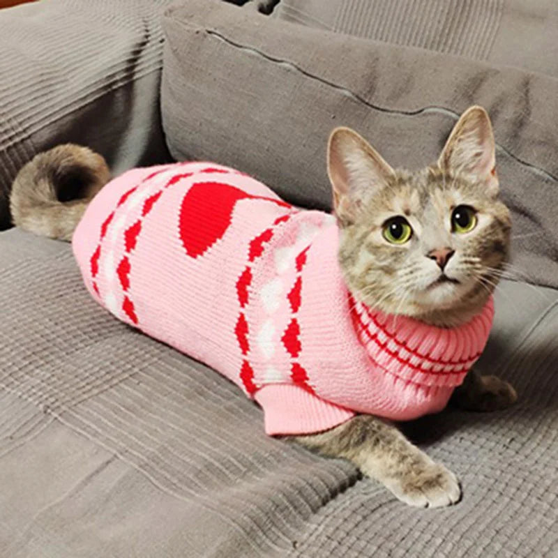 Christmas Cat Sweater Winter Warm Pet Costume for Cats Kedi katten Sphynx Clothing Mascotas Clothes for Dog Animals ropa de gato