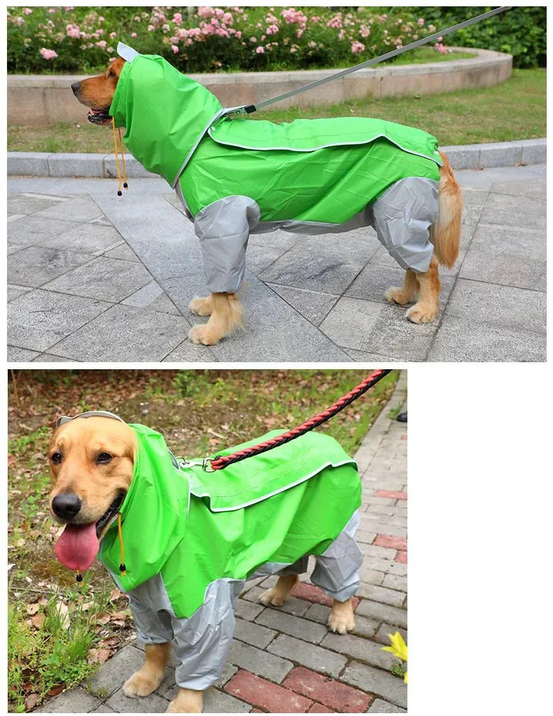 Large Dog Raincoat Reflective Waterproof Dog Clothes Outdoor Rain Coat Jacket Camo Big Dog Rain Raincape Pet Poncho