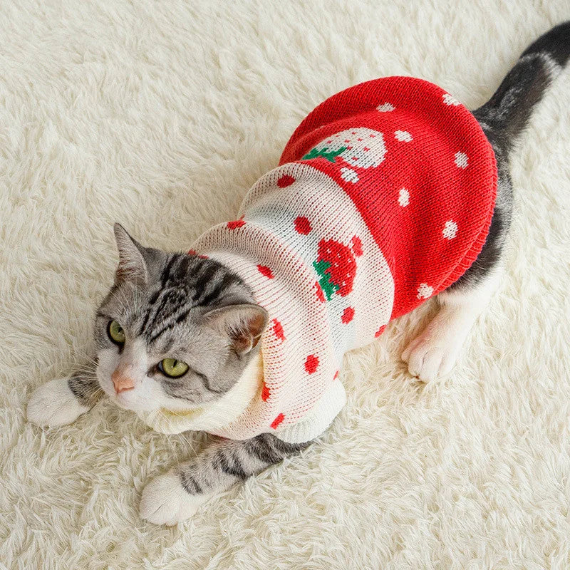 Christmas Cat Sweater Winter Warm Pet Costume for Cats Kedi katten Sphynx Clothing Mascotas Clothes for Dog Animals ropa de gato