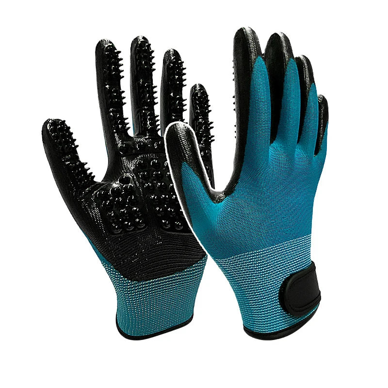 One Pair Hair Grooming Glove For Pet Dog Cat Bathing Silicone Massage Brush Dipping Gumming Rubber Gloves Dog Deshedding Comb