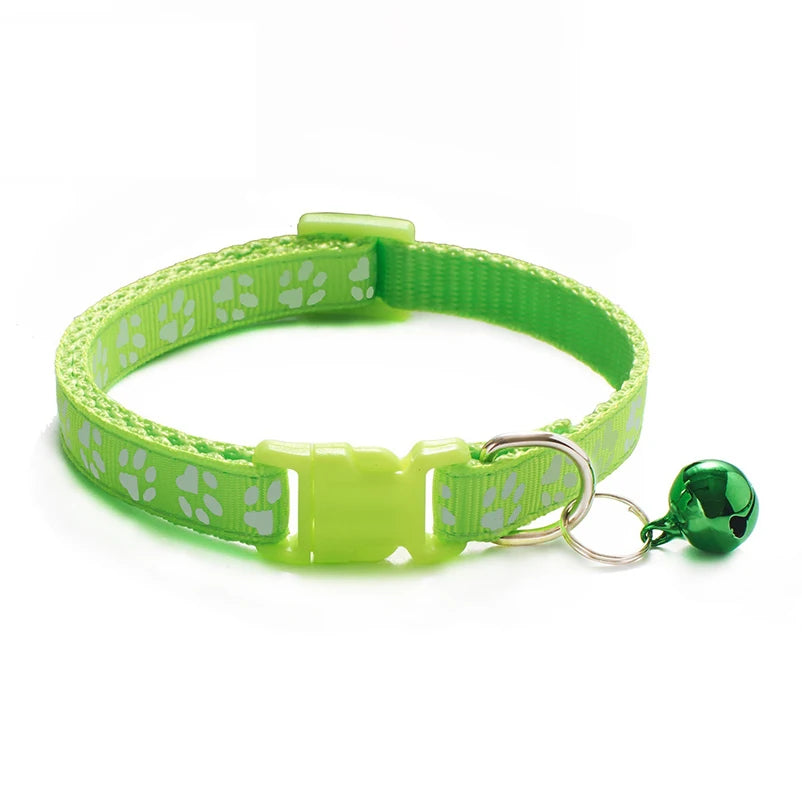 Fashion Pet Cats Collar Colorful Pattern Cute Bell Adjustable Collars For Cats Kitten DIY Ring Necklace Pet Accessories