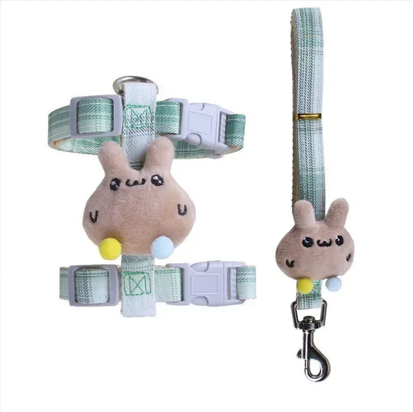 고양이 Cute Cartoon Cat Harness Walking Pet Harnesses and Leash Set for Cats Gatos Kitten Garfield mascotas Accessories Supplies