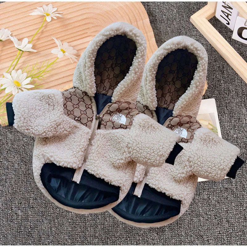 Autumn Winter Warm  Pet Coat 2024 New Small Dogs Teddy Schnauzer Logo Printing Cute Pet Jacket Velvet Soft Cats Dog Clothes
