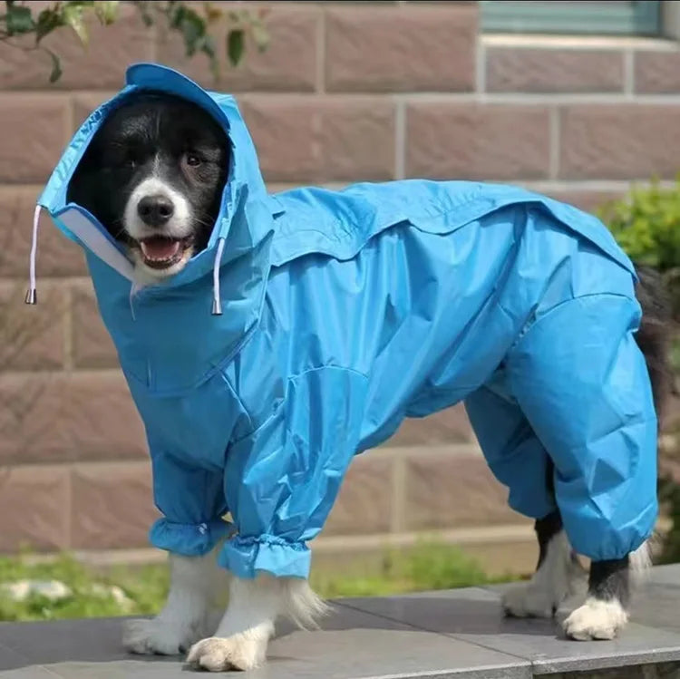 Large Dog Raincoat Reflective Waterproof Dog Clothes Outdoor Rain Coat Jacket Camo Big Dog Rain Raincape Pet Poncho