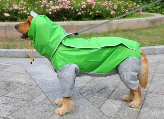 Large Dog Raincoat Reflective Waterproof Dog Clothes Outdoor Rain Coat Jacket Camo Big Dog Rain Raincape Pet Poncho