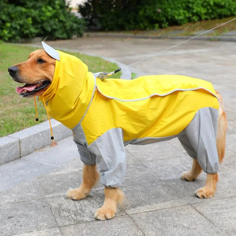 Large Dog Raincoat Reflective Waterproof Dog Clothes Outdoor Rain Coat Jacket Camo Big Dog Rain Raincape Pet Poncho