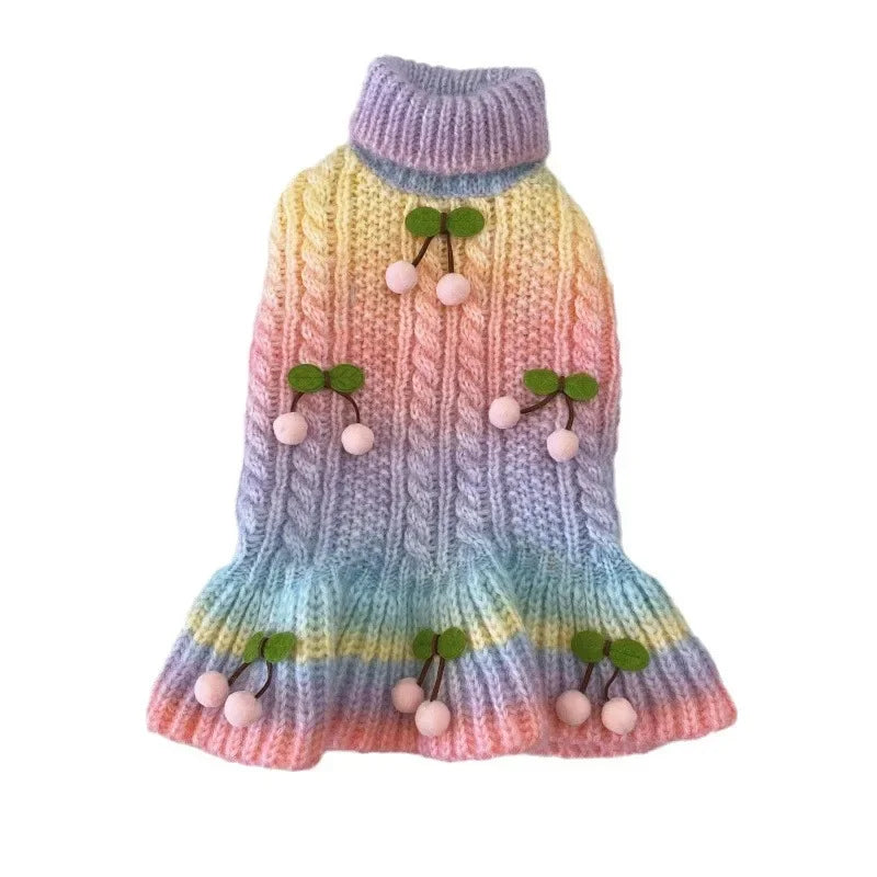 Cute colorful Cat spring Sweater Costume Winter Warm Pet Clothes for Cats Katten warm Clothing Gatos Products for Animals dog