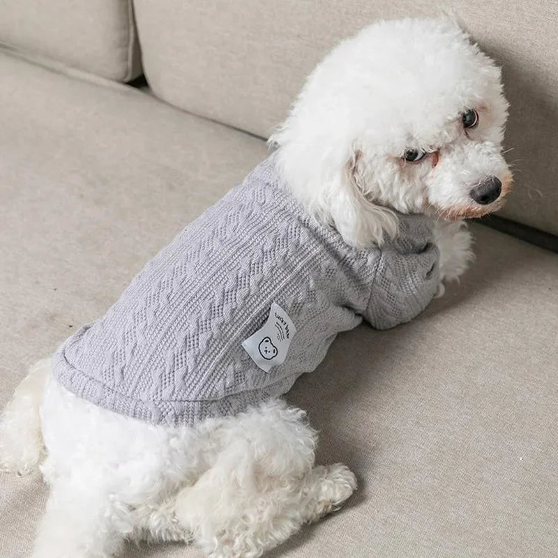 Dog Knitted Sweater Warm Puppy Clothes for Small Dogs Cats Vest Pet Clothing Chihuahua Apparel French Bulldog Costume Pug Coat