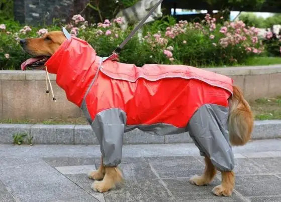 Large Dog Raincoat Reflective Waterproof Dog Clothes Outdoor Rain Coat Jacket Camo Big Dog Rain Raincape Pet Poncho