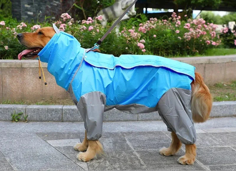 Large Dog Raincoat Reflective Waterproof Dog Clothes Outdoor Rain Coat Jacket Camo Big Dog Rain Raincape Pet Poncho