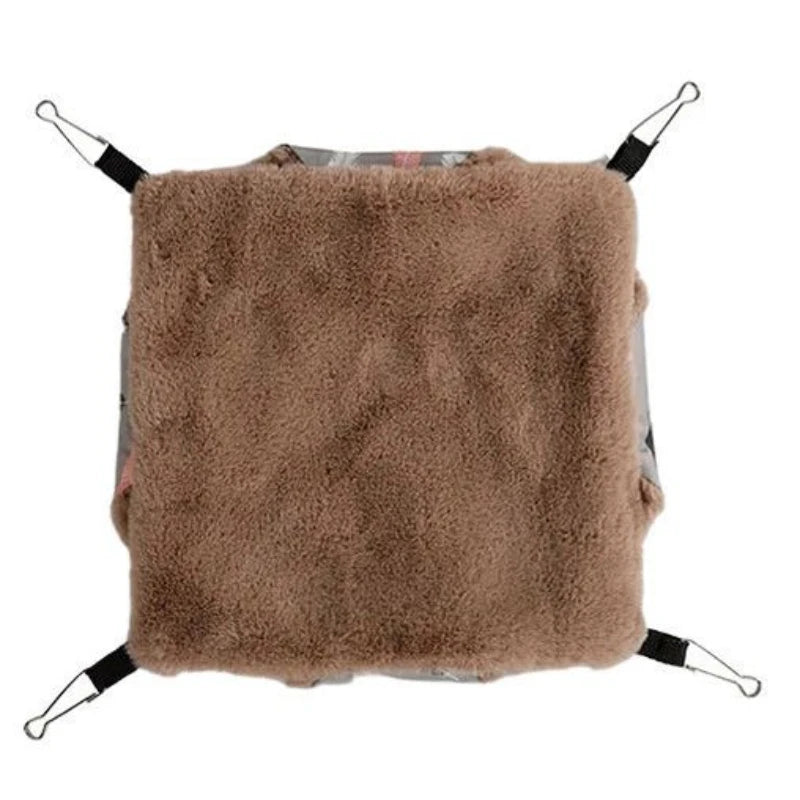 Winter Warm Plush Hamster Hammock Small Animal Double-layer Thick Sleeping Bag Nest Pet Mouse Squirrel Hanging Cage House