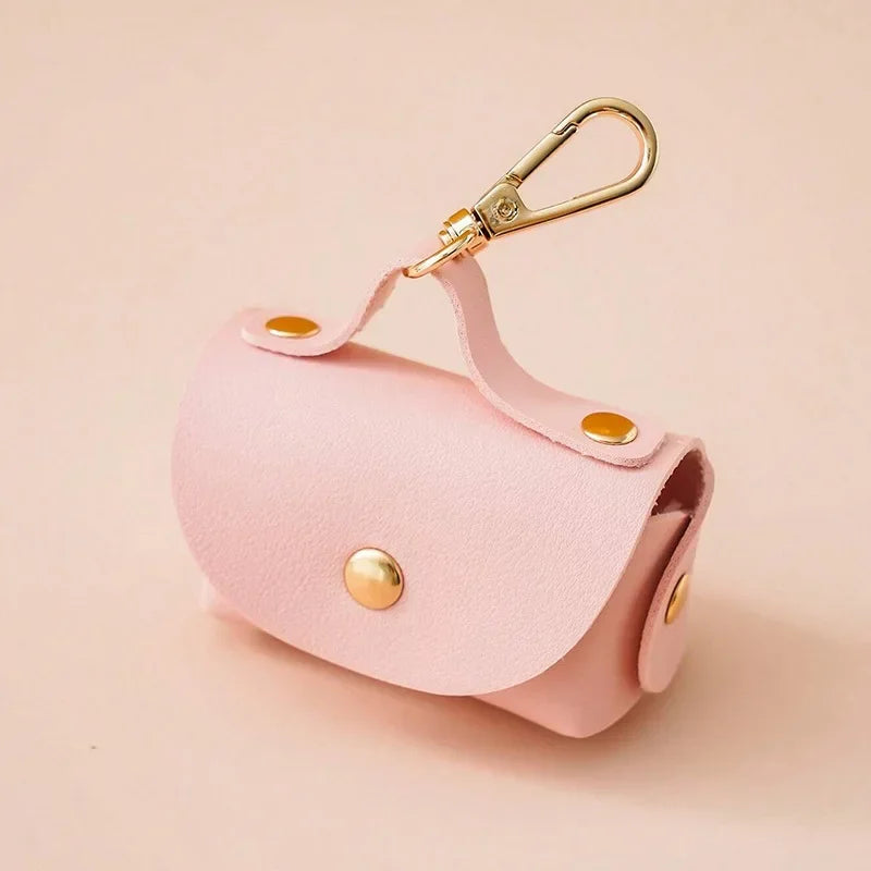 Dog Poop Garbage Bag Dispenser Portable Leather Dog Pooper Scoopers Bag Outdoor Walking Pet Supplies