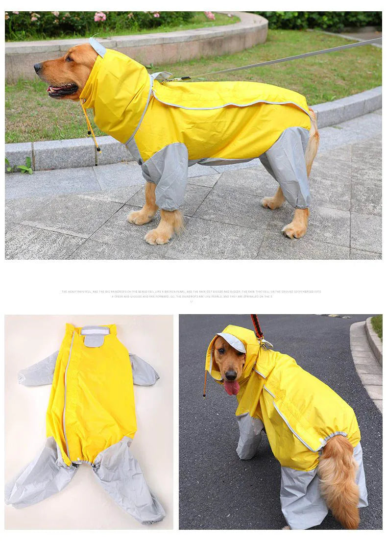 Large Dog Raincoat Reflective Waterproof Dog Clothes Outdoor Rain Coat Jacket Camo Big Dog Rain Raincape Pet Poncho