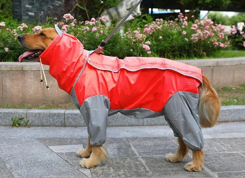 Large Dog Raincoat Reflective Waterproof Dog Clothes Outdoor Rain Coat Jacket Camo Big Dog Rain Raincape Pet Poncho